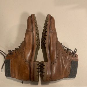 Johnston & Murphy J&M 1850 Men's Brown Leather Dress Cap Toe Boots Size 11 1/2